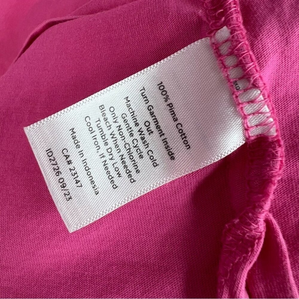 Talbots tee tshirt top bright slits on side Pink button detail Shirt - Picture 11 of 12